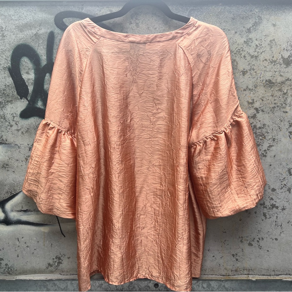 Crinkle Silk Romantic Ruffled Top - Picture 4 of 11